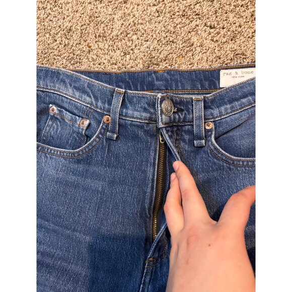 Rag & Bone Ruth Super High-Rise Straight-Leg Jeans in Derby Medium Blue Wash 27” - Picture 5 of 10